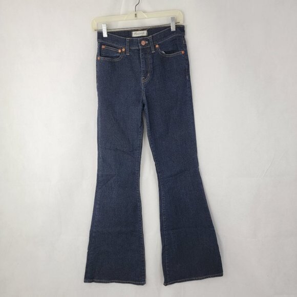 MADEWELL Womens 25 Jeans FLEA MARKET FLARE Dark Indigo Blue KENNER Wash E0394 - Picture 1 of 15